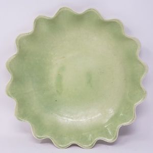 Red Wing scalloped edge green bowl